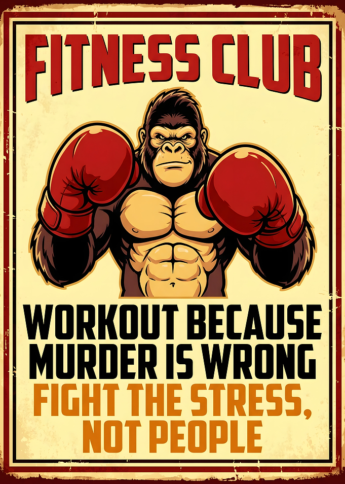 Gorilla Boxer Fitness Club Poster