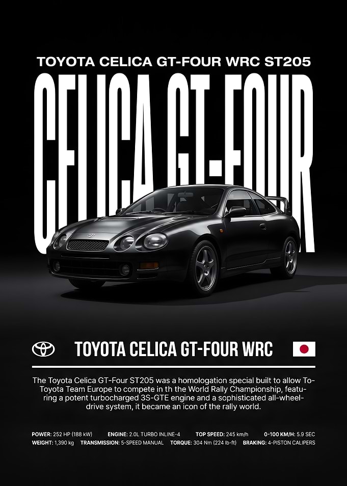 Toyota Celica GT-Four WRC ST205 Poster