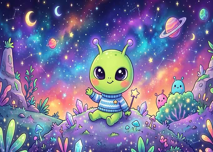 Cute Alien in a Cosmic Landscape