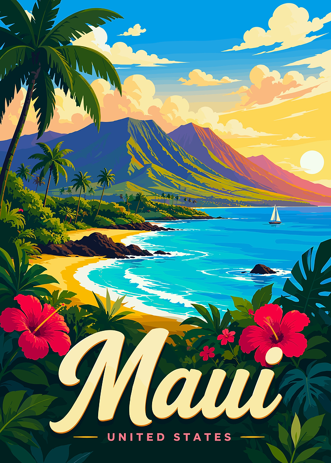 Maui Hawaii USA Tropical Beach Poster