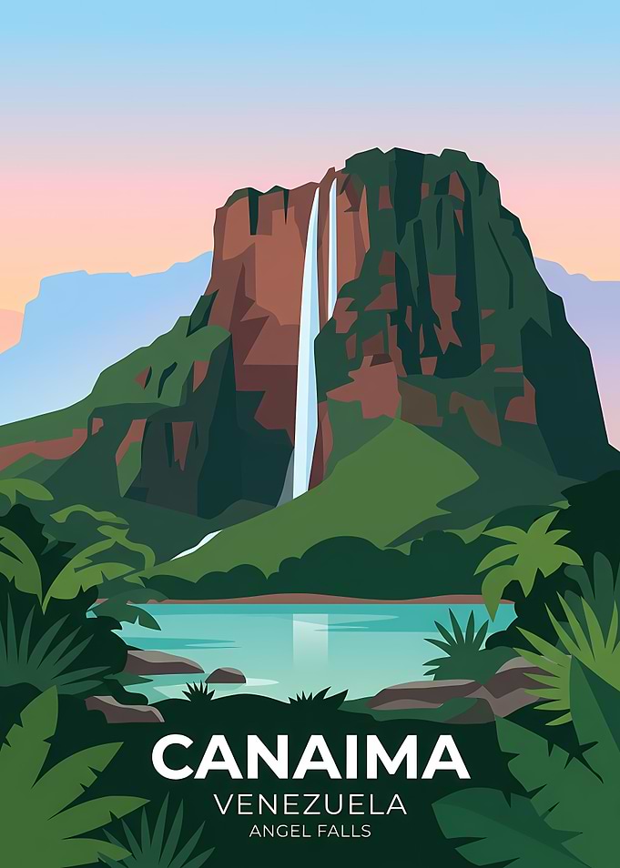 Angel Falls Canaima Venezuela Poster