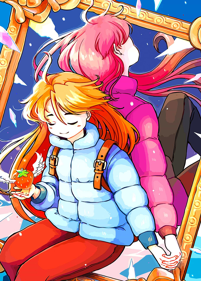 Two girls holding hands in a frame