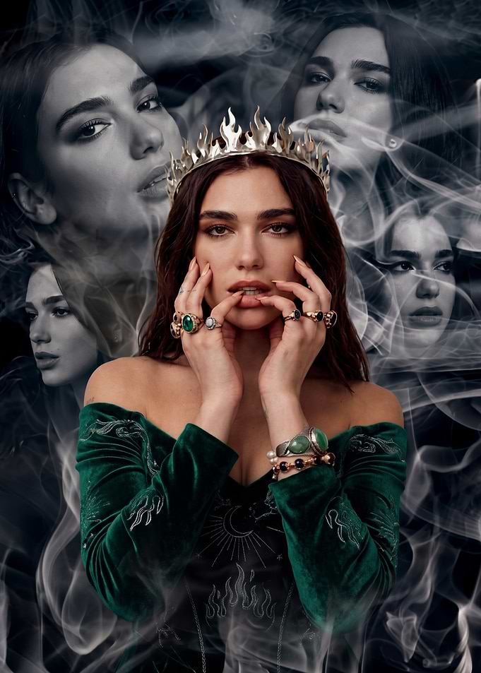 Dua Lipa as a Queen in Smoke