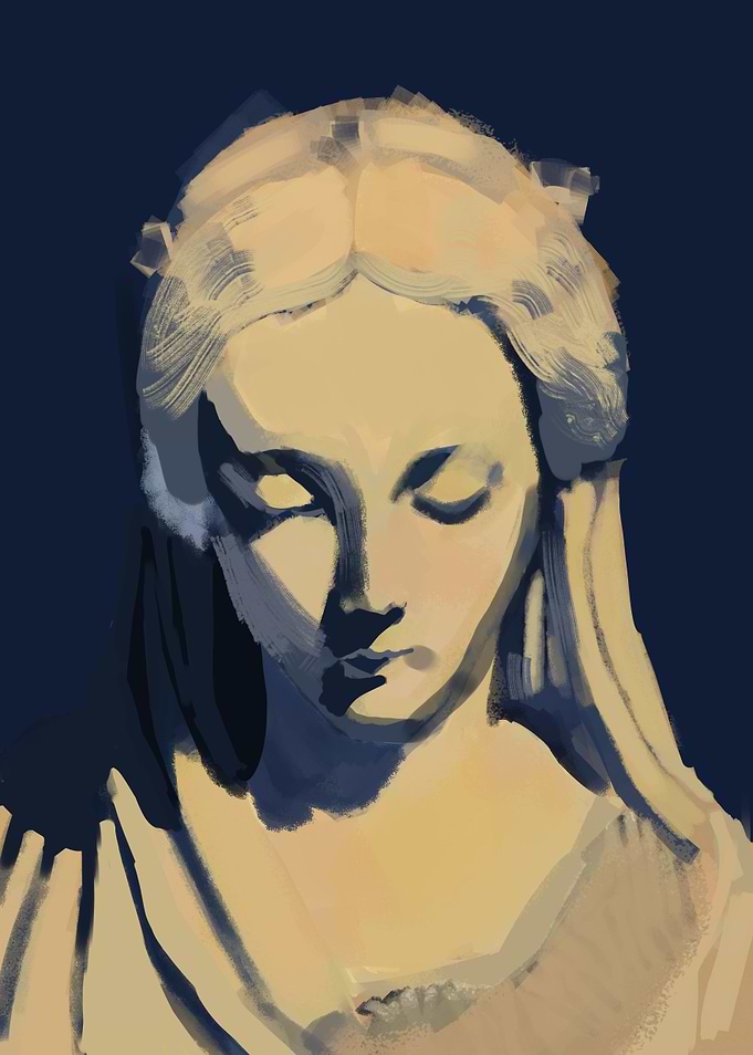 Statue of a Woman with Closed Eyes