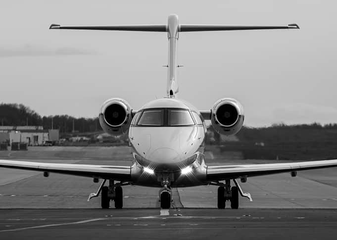 Pilatus PC 24 Frontal View B&W