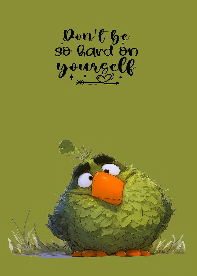 Cute Bird with Inspirational Text