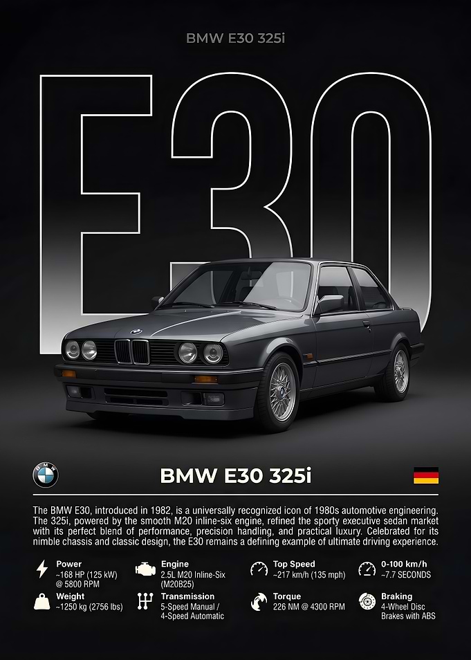 BMW E30 325i Poster