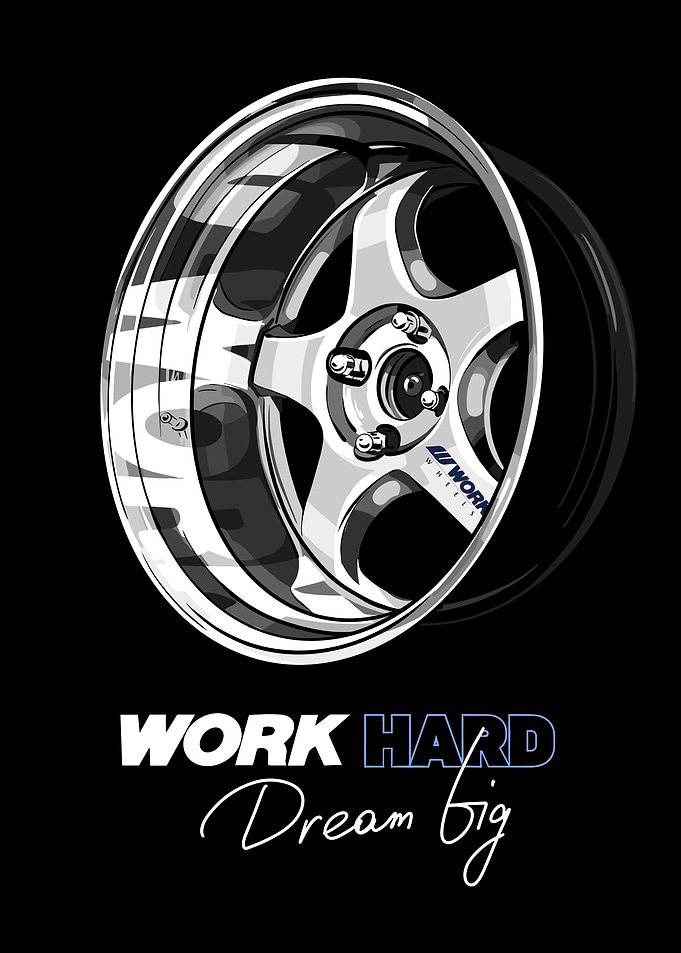 Work Hard Dream Big Car Wheel