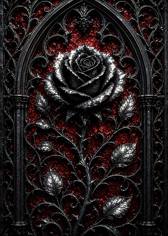 Gothic Rose Metal Art