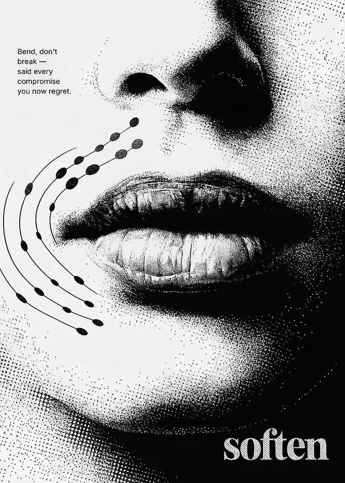 Close-up of lips with text