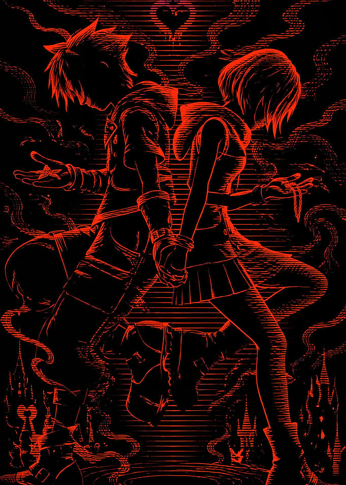 Sora and Kairi Heartless Embrace