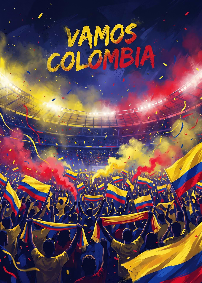 Vamos Colombia Soccer Celebration