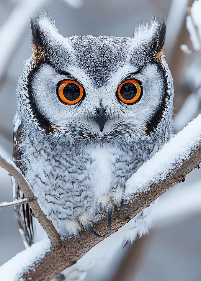 Close-up of a snowy owl