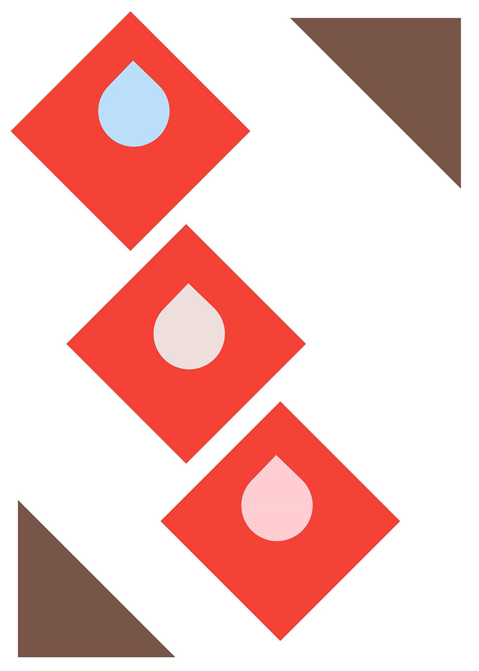 Abstract geometric design with water drops