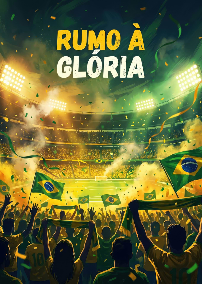 Brazilian Fans Celebrate at Stadium