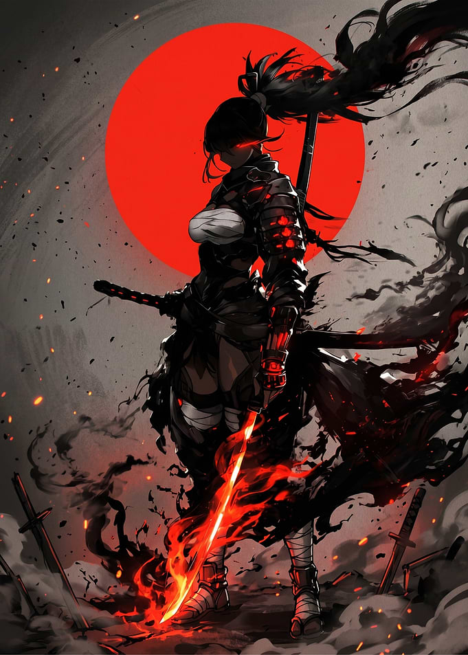 Fiery Samurai Warrior