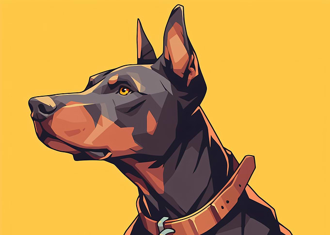 Doberman Dog Portrait