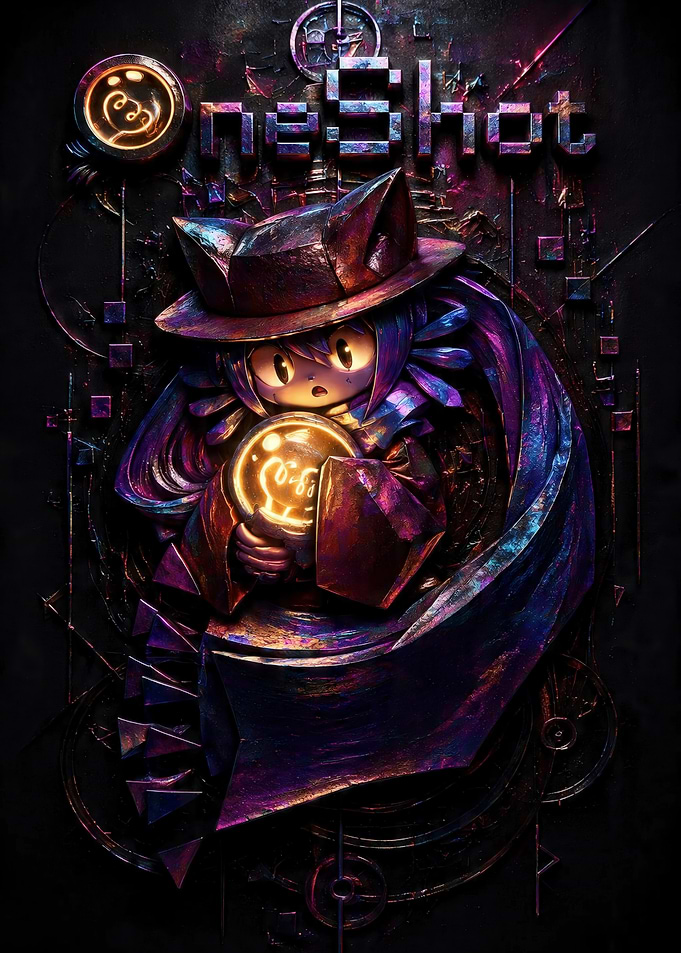Niko from OneShot holding a light bulb
