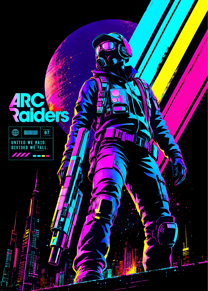 Cyberpunk Raider with Neon Cityscape