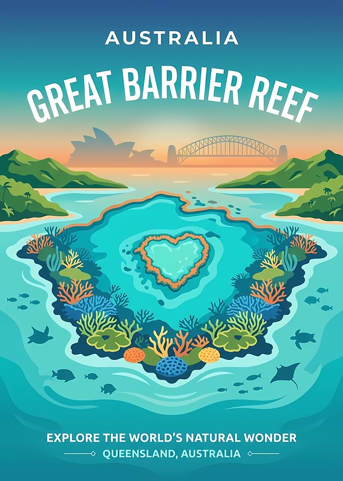 Great Barrier Reef Travel Poster