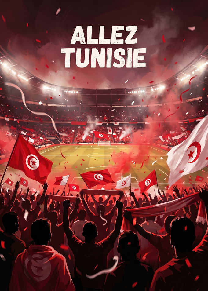 Allez Tunisie Football Stadium Crowd