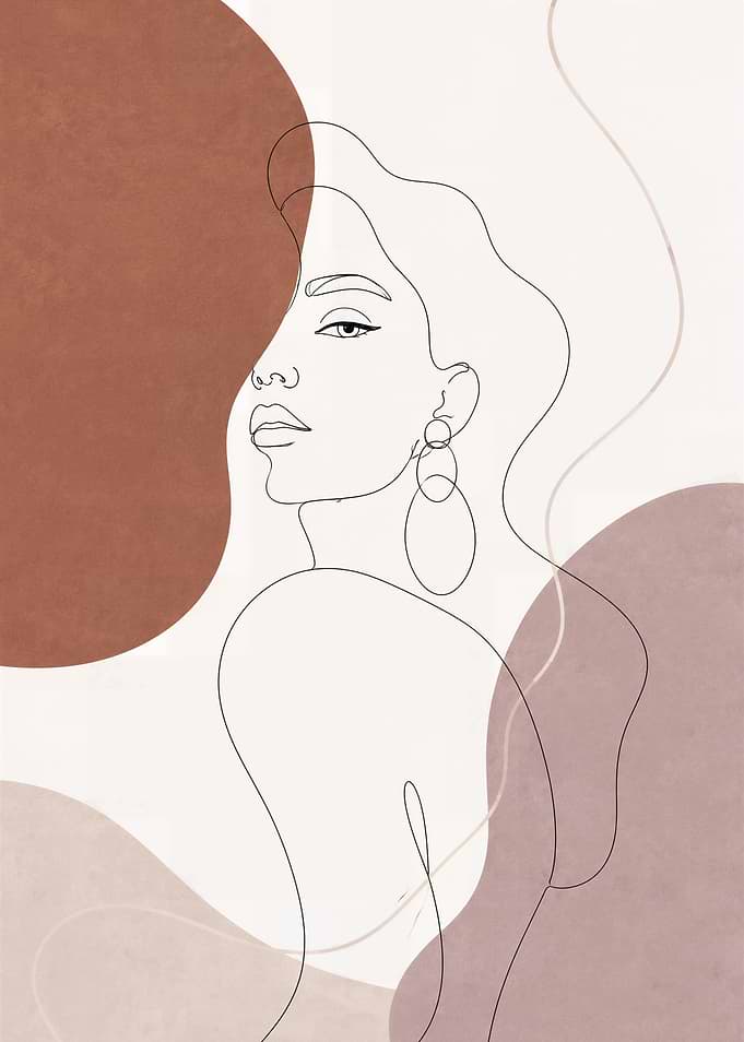 Abstract Line Art of a Woman