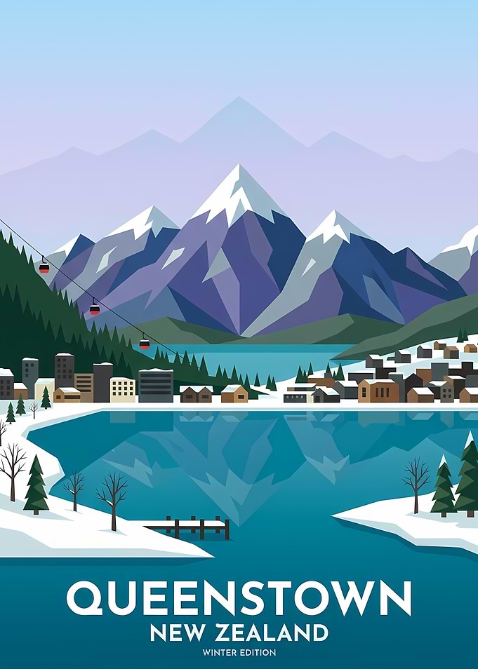 Queenstown New Zealand Winter Edition Poster
