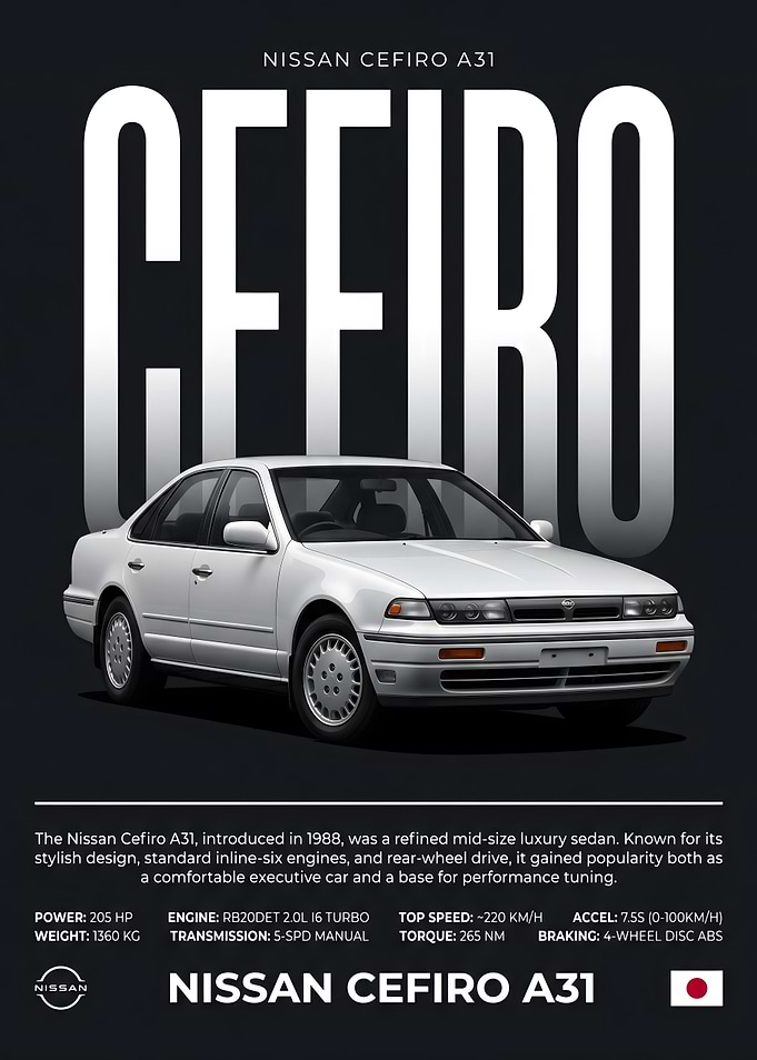 Nissan Cefiro A31 Poster