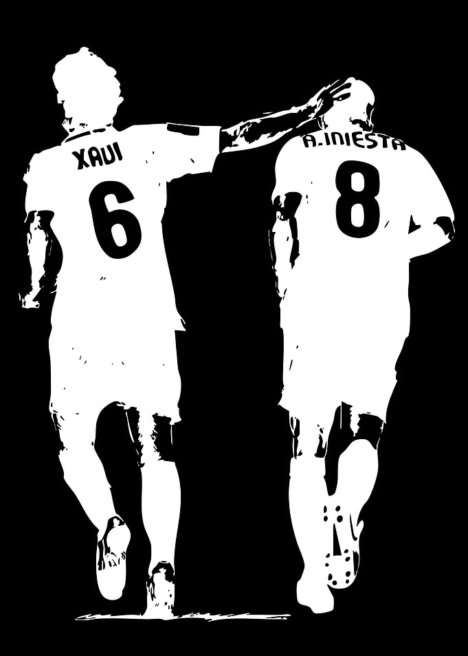 Xavi and Iniesta Silhouette