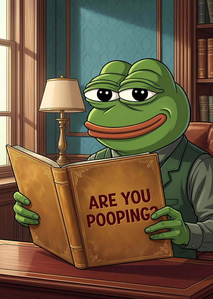 Pepe the Frog Reading a Book