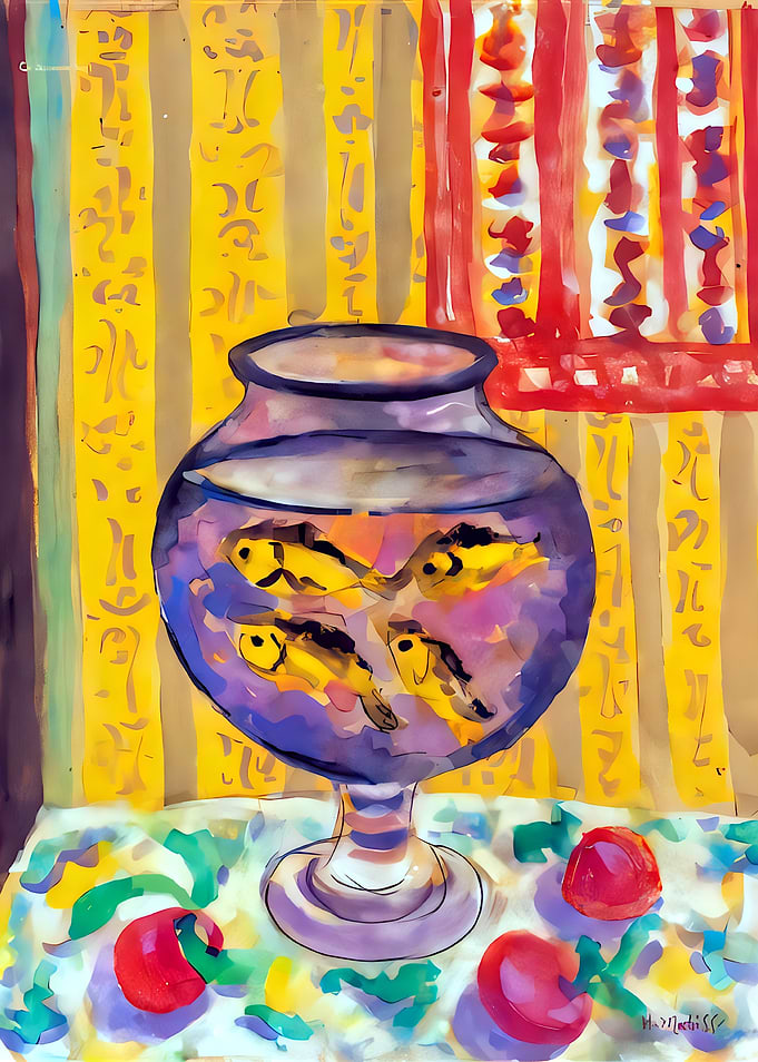 Henri Matisse - Yellow Goldfish in a Bowl with Apples