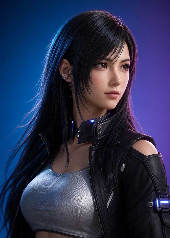 Tifa Lockhart in a black jacket