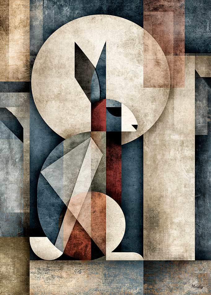 Japandi Geometric Icon No. 09 – Tsuki no Usagi Japanese Wall Art