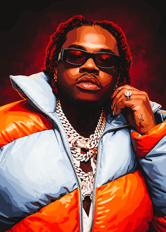Gunna Portrait with Chains and Sunglasses