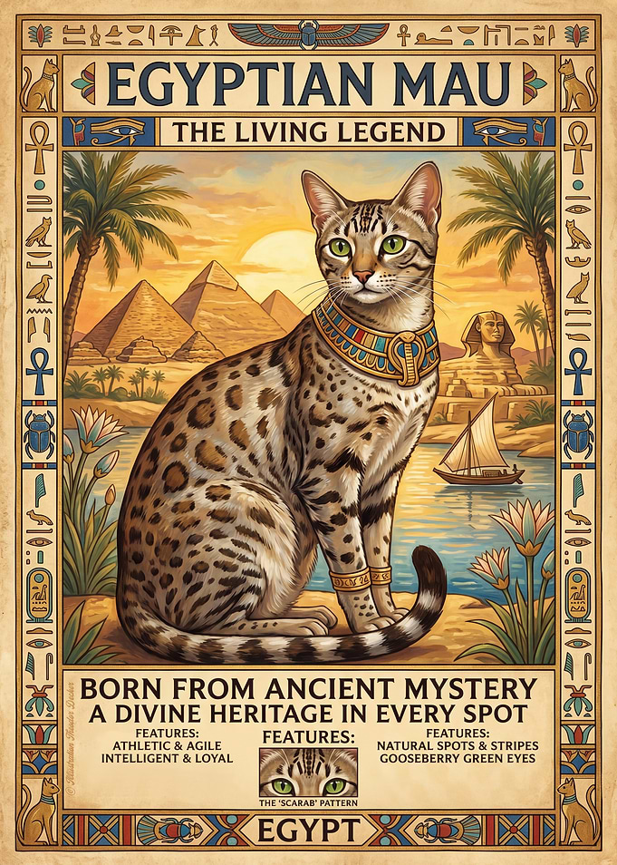 Egyptian Mau Cat Poster