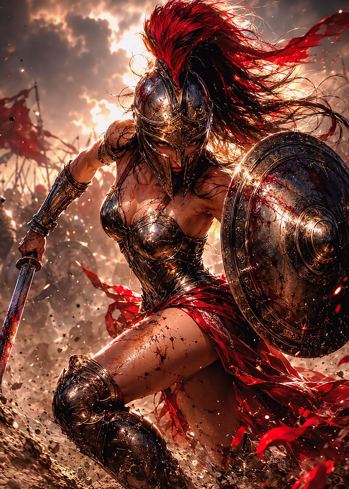 Warrior Woman in Battle