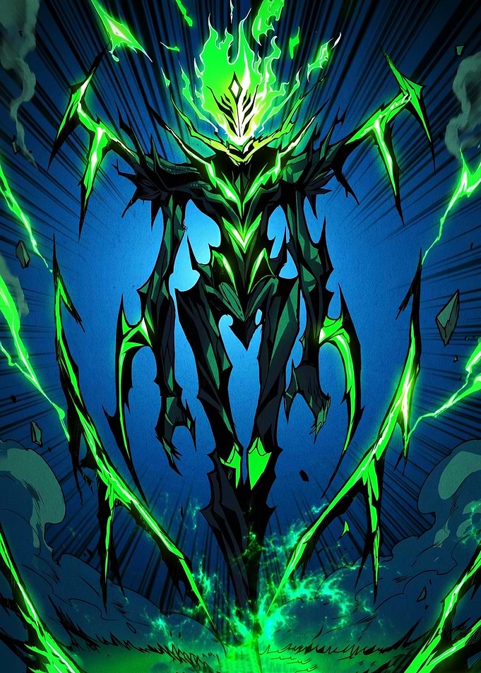 Green Fiery Demon Monster