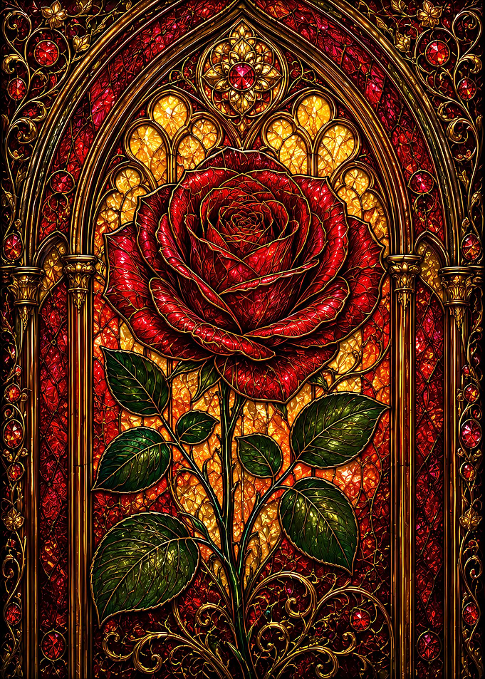 Stained Glass Rose Window