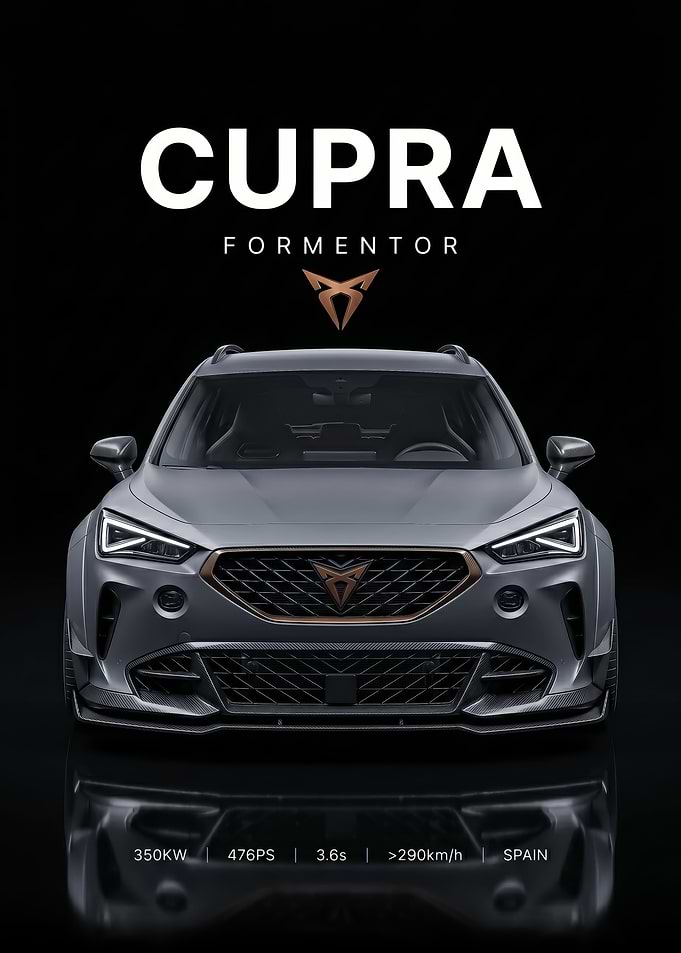 A front facing cupra formentor sleek Car poster