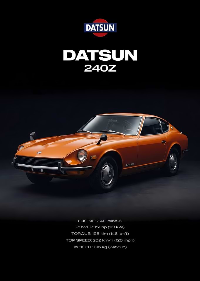 Datsun 240Z Vintage Car Poster