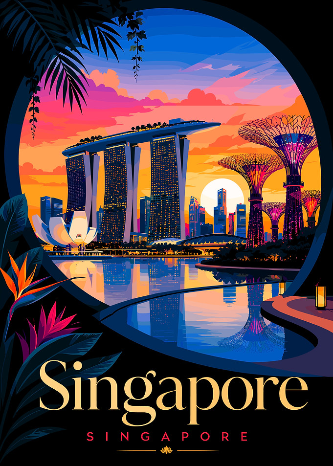 Singapore Skyline at Sunset