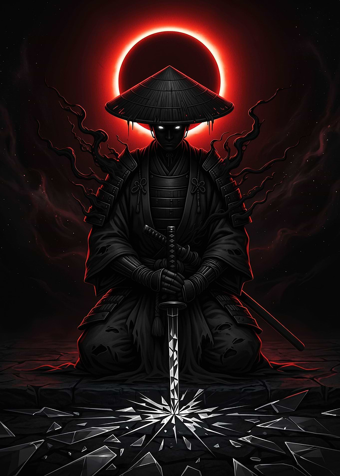 Dark Samurai Under Red Eclipse
