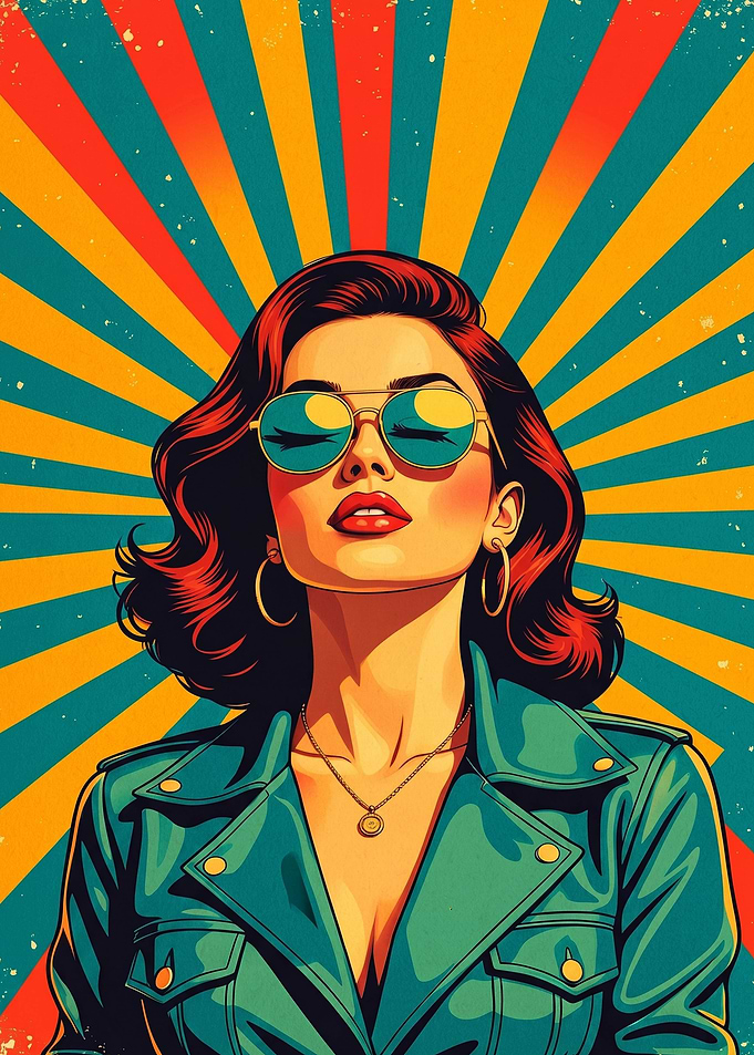Retro Woman in Sunglasses