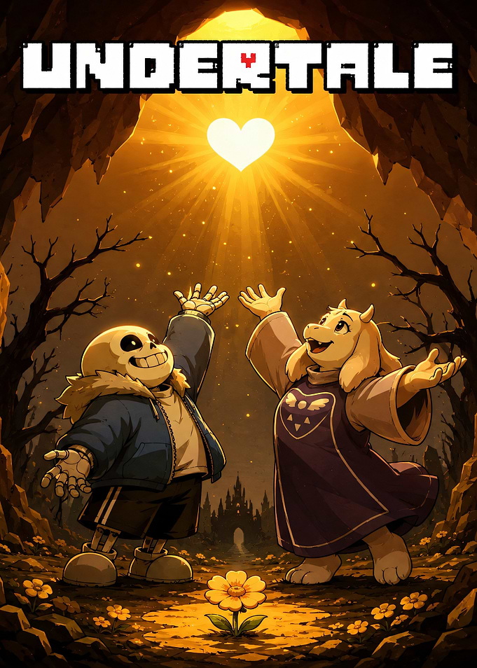 Undertale Characters and Heart