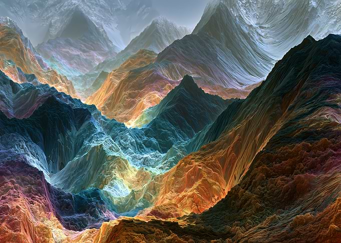 Surreal Mountain Landscape