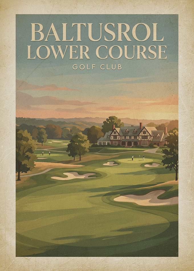 Baltusrol Lower Course Golf Club Vintage Poster