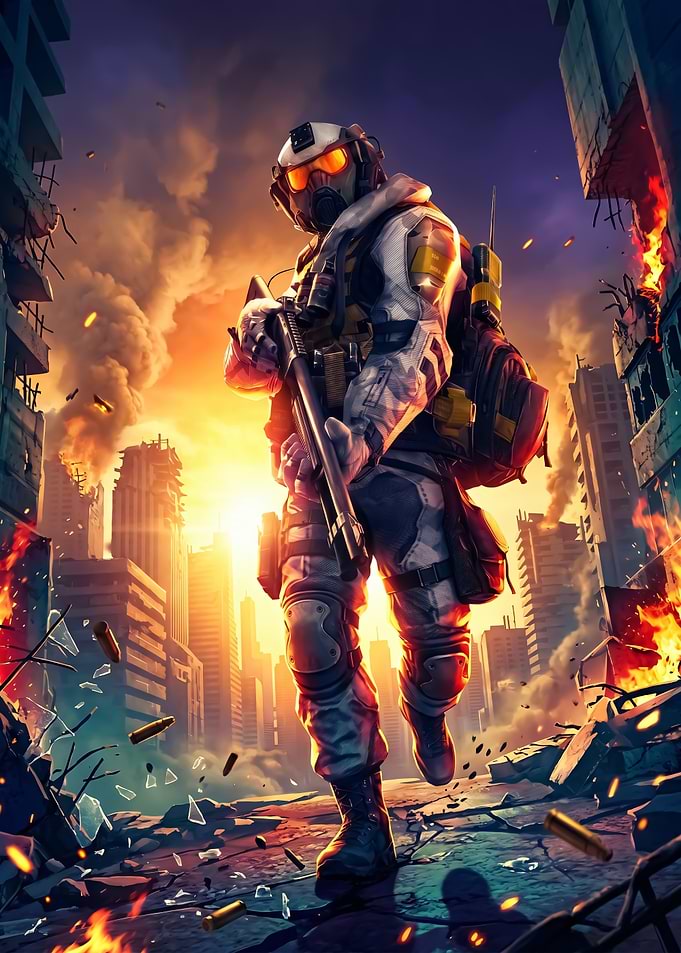 Soldier in a Ruined City