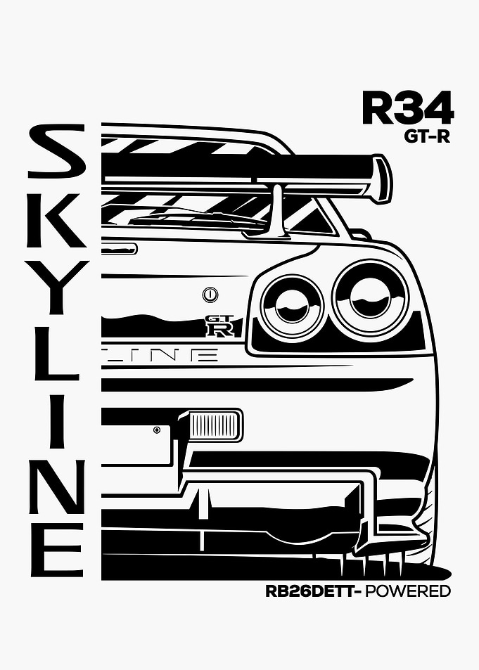 Nissan Skyline R34 GT-R Rear View