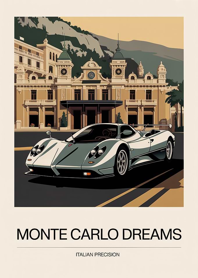 Monte Carlo Dreams Car Poster
