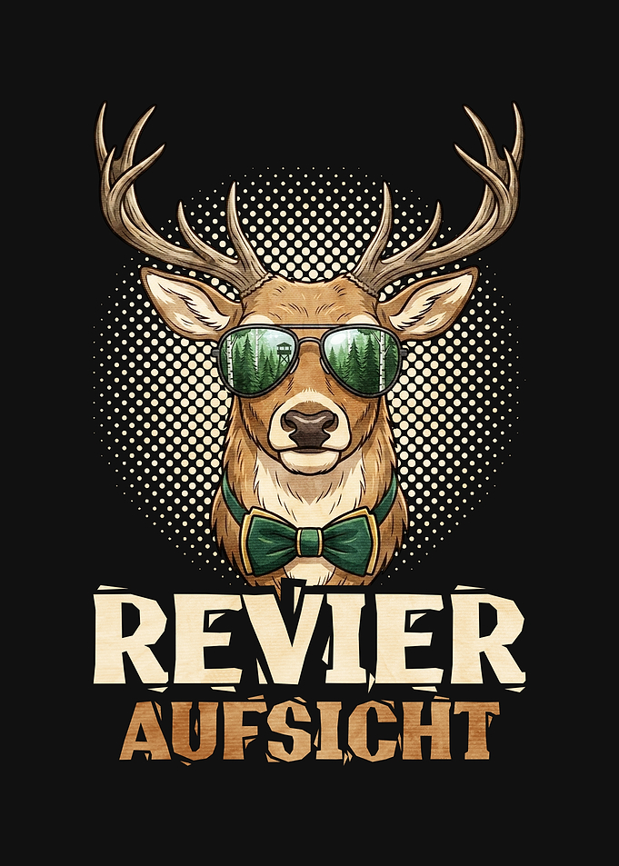 Deer with Sunglasses and Bow Tie Revier Aufsicht